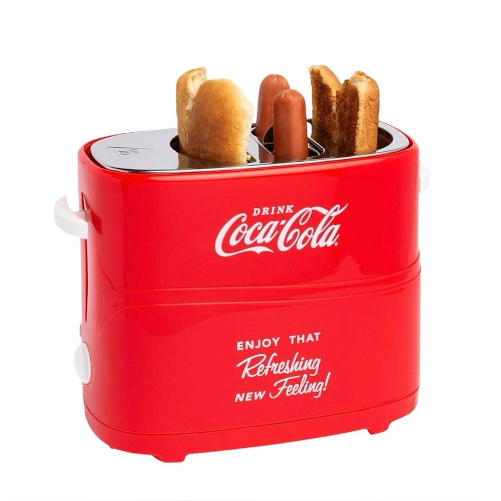 Nostalgia Coca-Cola 2 Slot Bun Hot Dog Toaster Retro Red